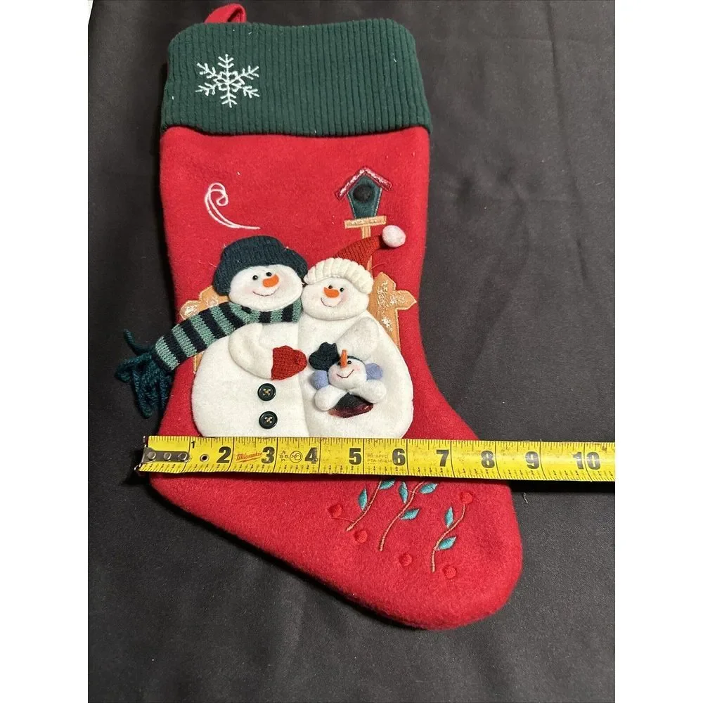 Lot of 4 3D Snowman Sleigh Bird House Christmas Stockings Penguin EUC